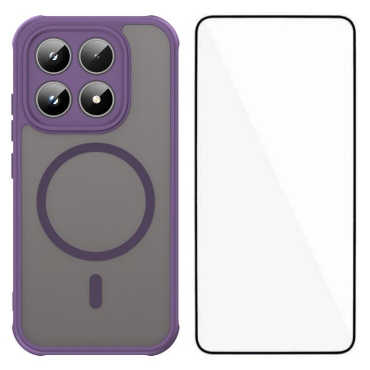 For Xiaomi 17 WANLONFENG FD Series Skin Touch Magnetic Phone Case with Screen Film(Purple)