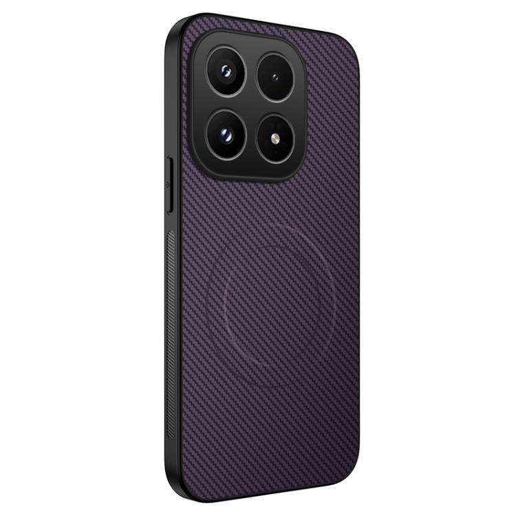 For Xiaomi 17 WANLONFENG TQ Series Magnetic Carbon Fiber Texture PC Hybrid TPU Phone Case(Purple)