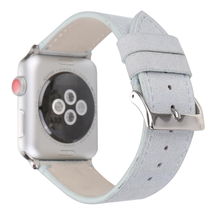 Frosted Genuine Leather Watch Band For Apple Watch Series 7 41mm / 6 & SE & 5 & 4 40mm / 3 & 2 & 1 38mm(White)