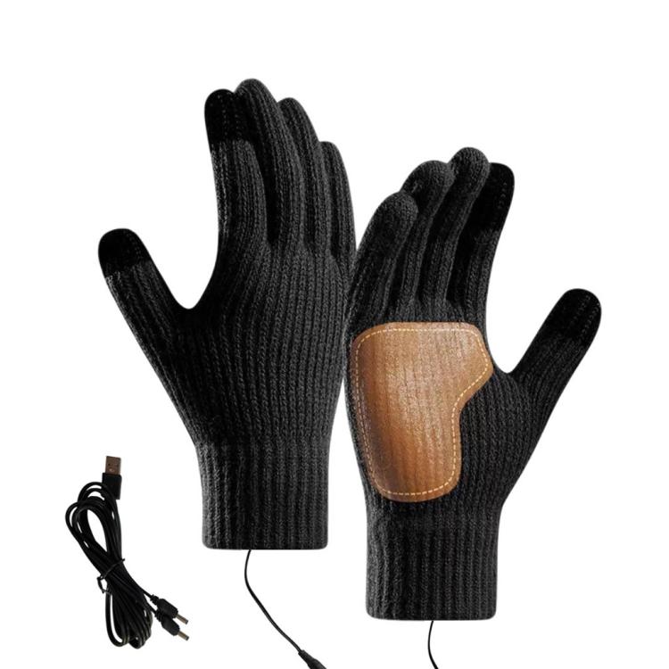 Full-Finger Heated Gloves Touchscreen-Compatible, Non-Slip Thermal Gloves for Men Women, Spec: Constant Temperature Edition Black(Free Size)