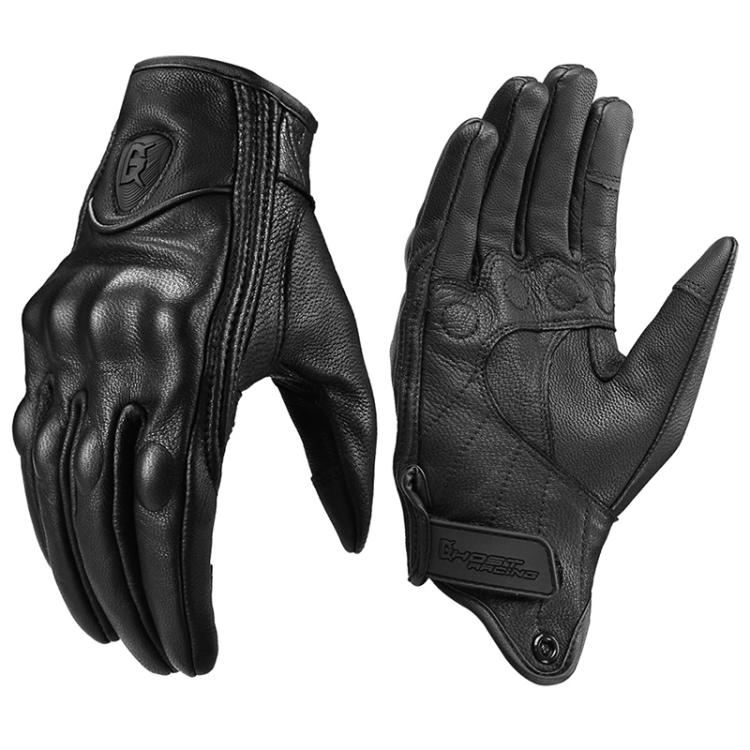 GHOST RACING GR-ST07 Winter Velvet Warm Motorcycle Riding Gloves, Size:XXL(Black)
