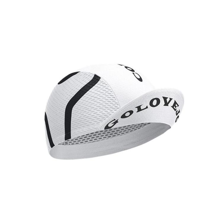 GOLOVEJOY XMZ287 Unisex Cycling Cap Helmet-Compatible Quick-Dry Sports Hat For Biking, Running, Hiking(White)