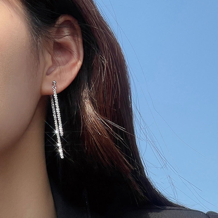 Gypsophila Tassel Earrings Long Elegant Earrings, Color: 835 Rear Hanging