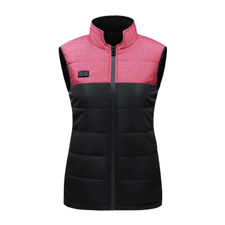 Heated Vest Electric Heating 3 Constant Temperature Warm Cotton Jacket, Size: 2XL(Red-9 Zones Heating)