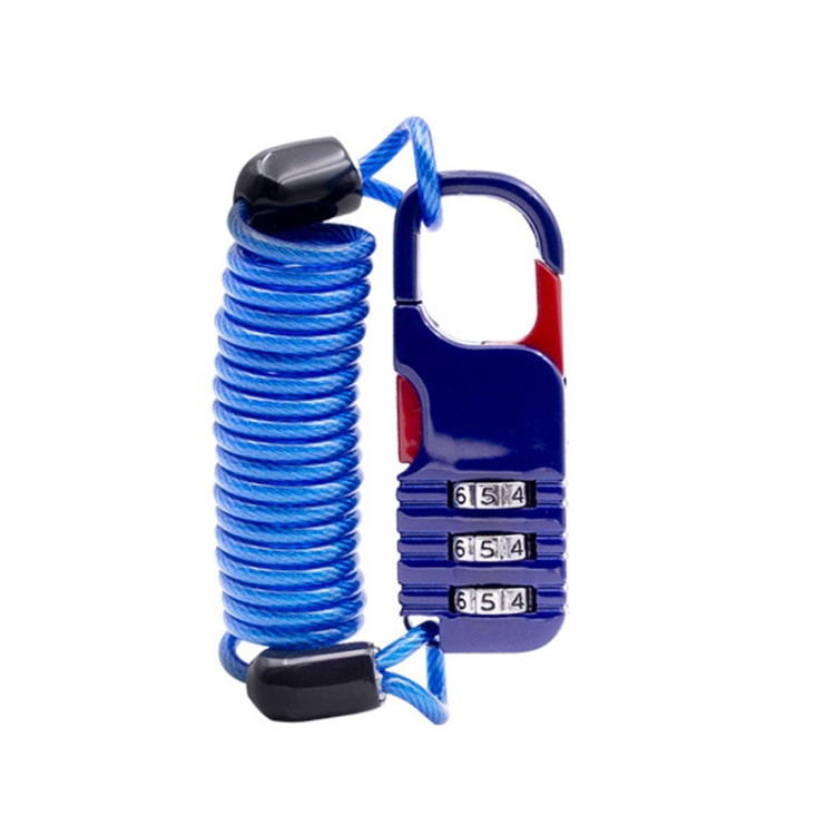 Helmet Anti Theft Password Lock Motorcycle Car Basket Soft Lock(Blue)