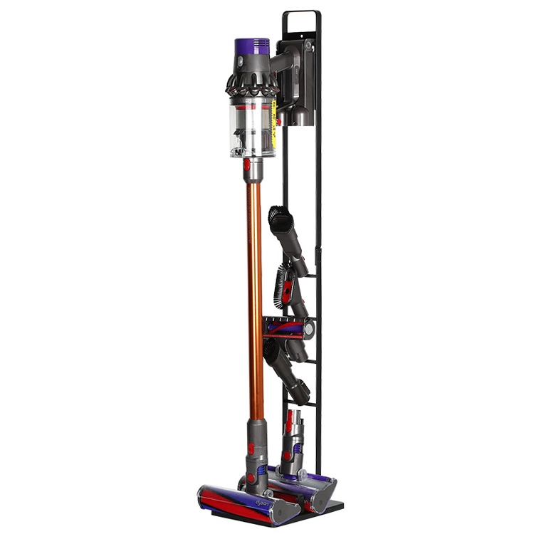Home Vacuum Cleaner Hanger Storage Rack Free Punching for Dyson V6 V7 V8 V10(Black)