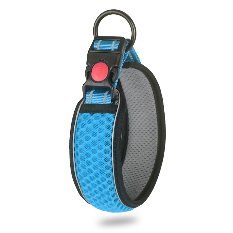 Honeycomb Net Dog Collar Neck Collar Breathable Reflective Anti-Strangle Collar XS(Light Blue)