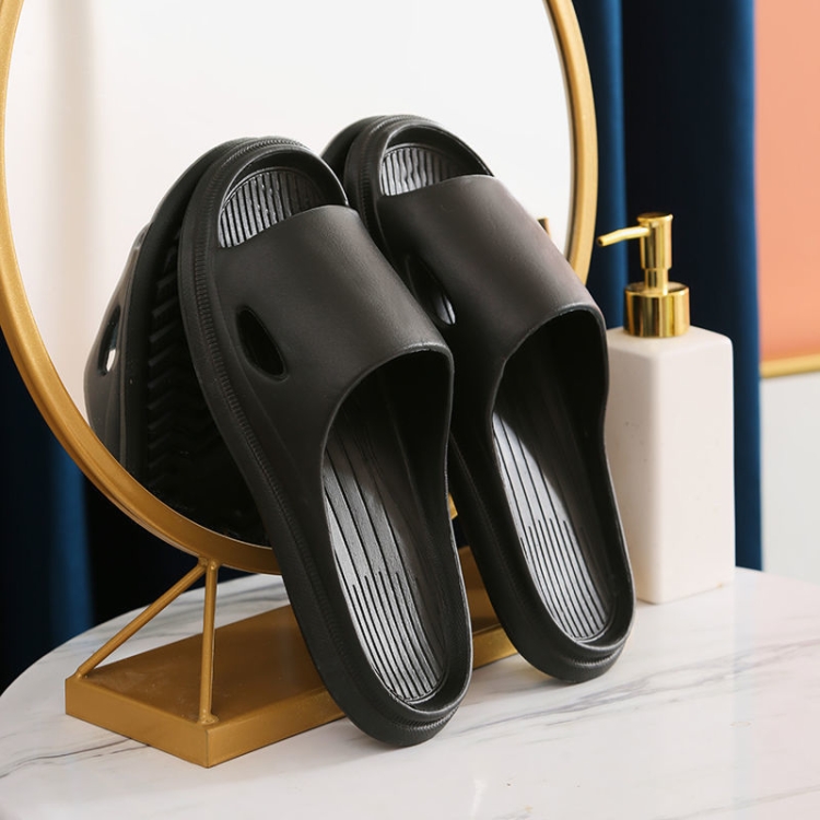 Household Soft Sole Slippers Bathroom Non-Slip Sandals, Size: 42-43(Black)