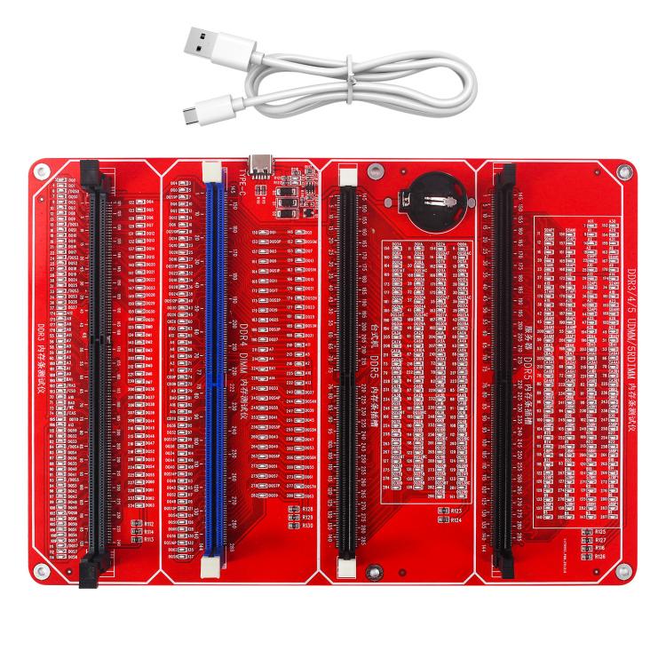 HuiMinTONG Hฮฮค-TT07 For DDR3 / DDR4 UDMM / Desktop DDR5 / Server DDR5 Memory Modules 4 In 1 Tester With LED Indicator