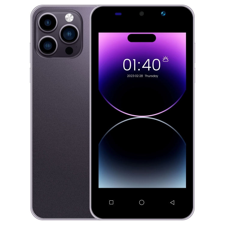 i14 mini HRDP5, 512MB+4GB, 5.0 inch Screen, Face Identification, Android 5.0 MTK6572 Dual Core, Network: 3G (Dark Purple)