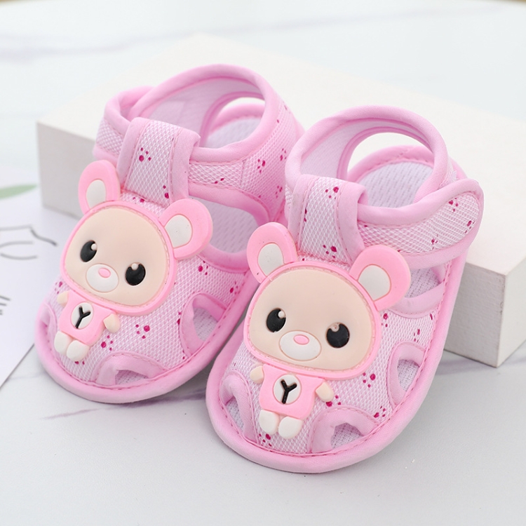 Infant Non-Slip Toddler Shoes Summer Sandals, Color: 308 Bear Pink(Size 14/12cm)