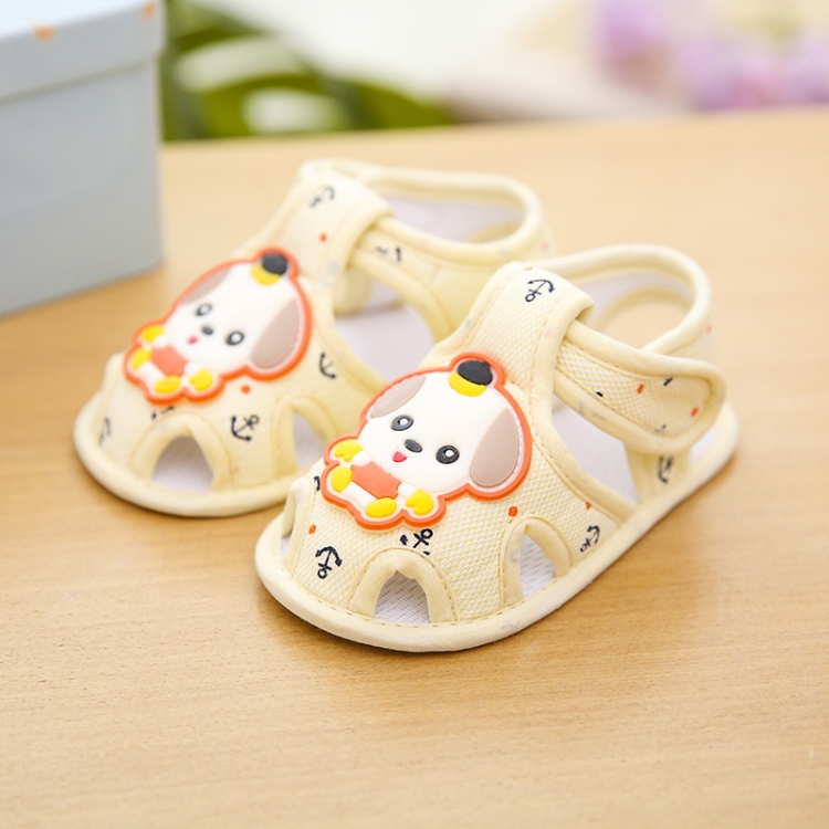 Infant Non-Slip Toddler Shoes Summer Sandals, Color: Pippi Dog Yellow(Size 12/11cm)