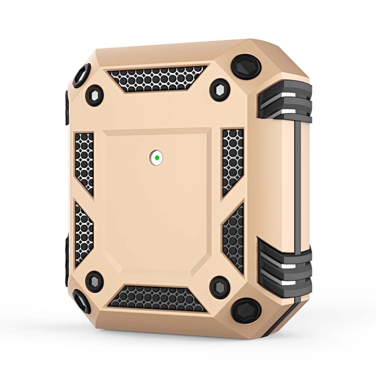 Iron Man Four-corner Shockproof Earphone Protective Cover For AirPods 1 / 2(Gold)