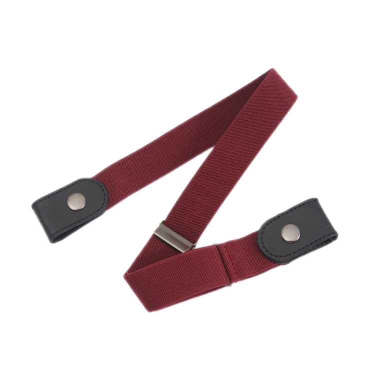Jeans Non-Marking Invisible Elastic Canvas Lazy Belt(Wine Red Ordinary)