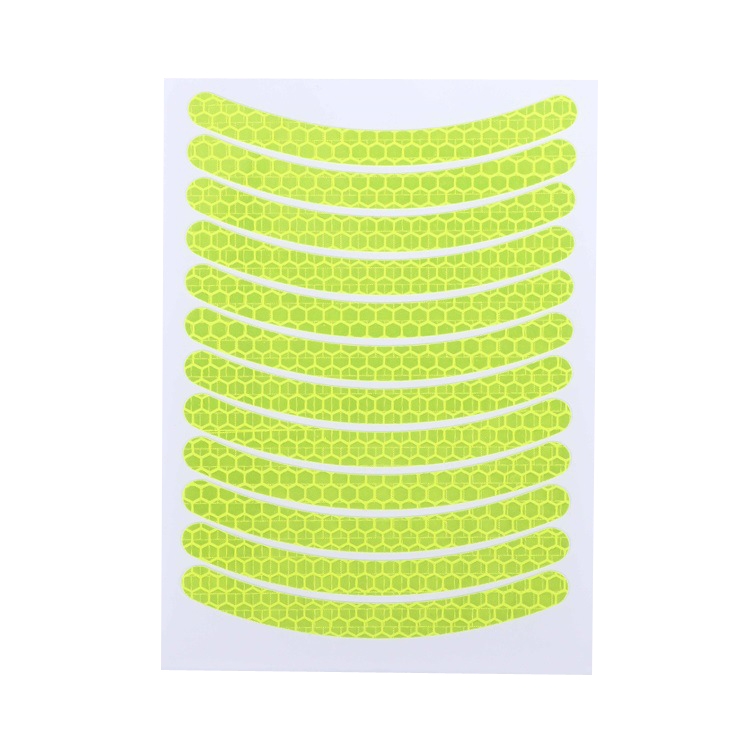 Jg-Phc-12 Children Bicycle Scooter Reflective Sticker Night Warning Riding Contour Sticker(Fluorescence Yellow)