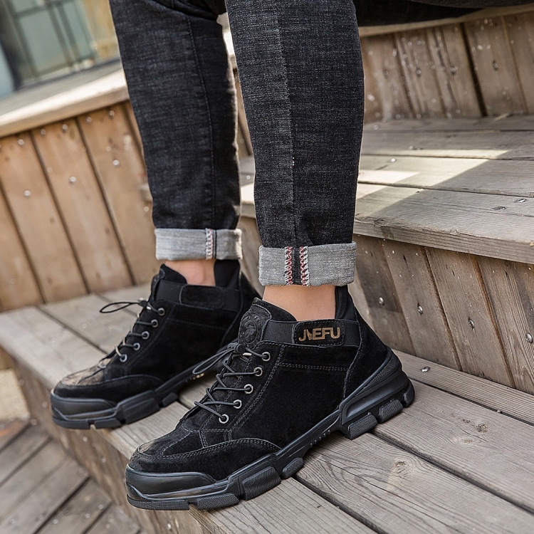 Jiefu Anti Smashing, Anti Piercing, Waterproof And Oil Resistant Electric Welding High Top Safety Shoes (Color:Black Size:46)