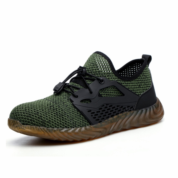 Jiefu Insulating Work Safety Shoes With Air Permeability, Impact Resistance And Puncture Resistance (Color:Olive Green Size:47)