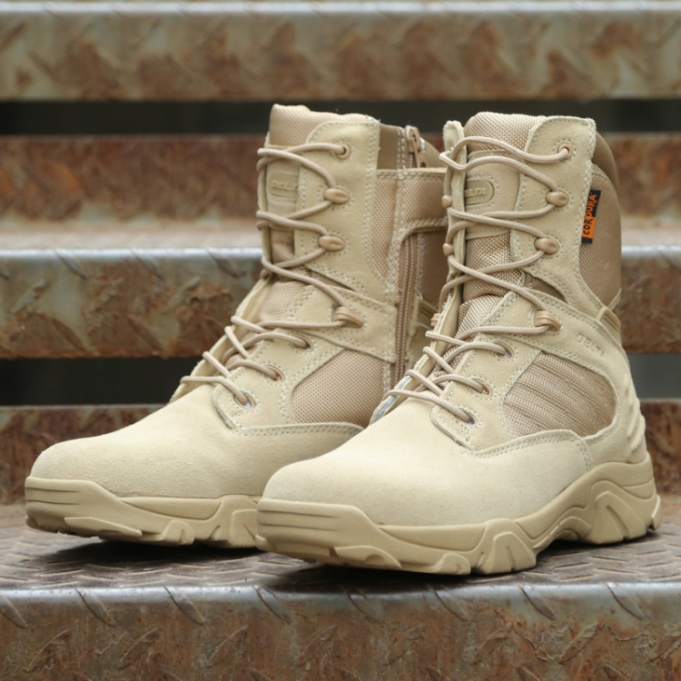 JL-1736 Wear-resistant Anti-collision High-top Training Boots Outdoor Sports Non-slip Hiking Shoes, Size: 42(Sand Color)