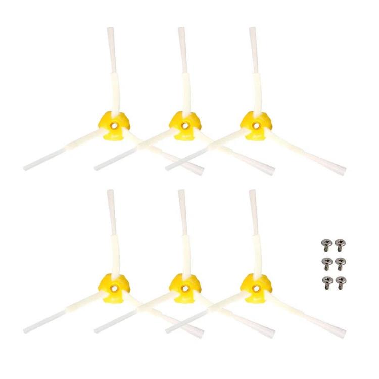 JUNSUNMAY 6pcs Sweeper Triangle Side Brush for iRobot Roomba 800 / 900 Series