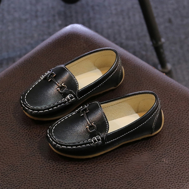 K3 Lightweight Anti-Skid Dance Bean Shoes Children Small Leather Shoes, Size: 28(Black)