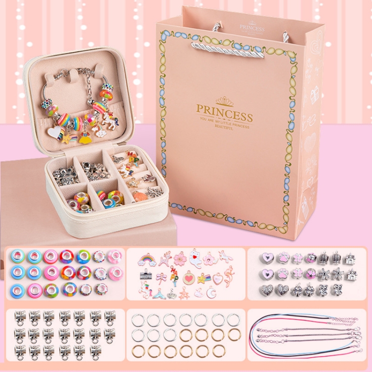 Kids DIY Beaded Bracelet Kids Jewelry Accessories, Color: Rainbow Sugar With Storage Box