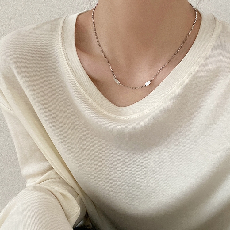 Ladies Alphabet Versatile Titanium Steel Necklace Twist Chain, Specification:XL1170