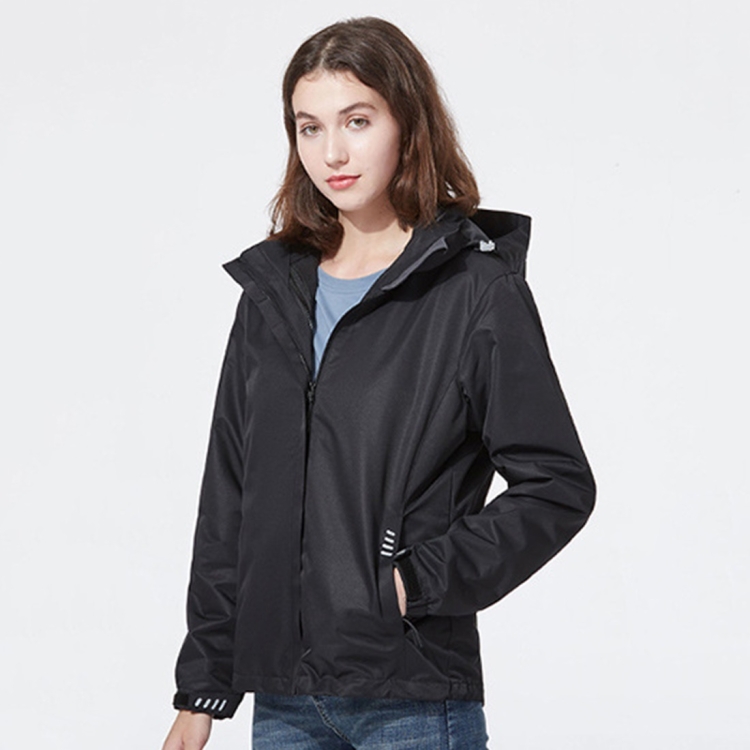 Ladys Detachable Two Piece Warm, Waterproof And Breathable Couples Stormsuit (Color:Black Size:L)