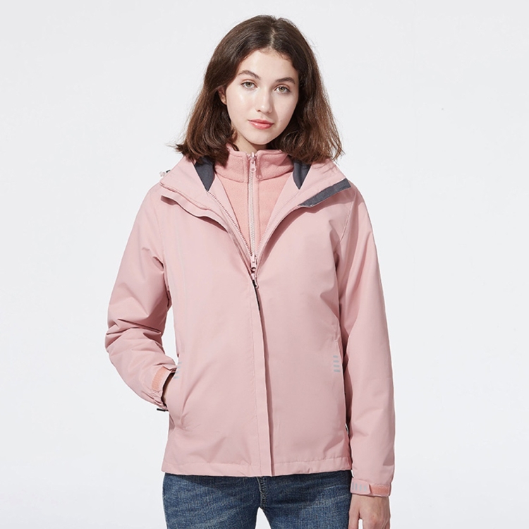 Ladys Detachable Two Piece Warm, Waterproof And Breathable Couples Stormsuit (Color:Pink Size:M)