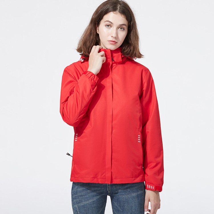 Ladys Detachable Two Piece Warm, Waterproof And Breathable Couples Stormsuit (Color:Red Size:L)