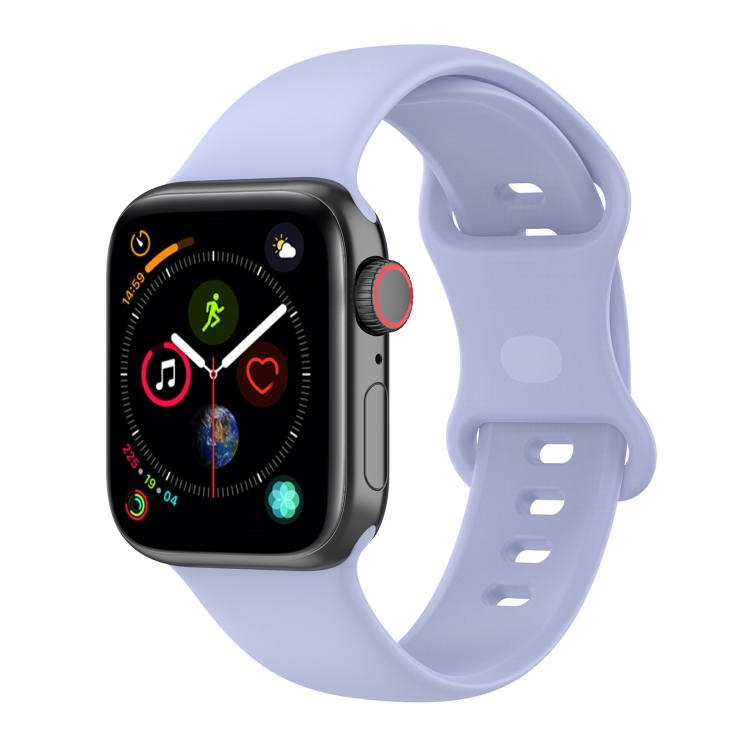 Large Size Silicone Watch Band For Apple Watch Series Series 9&8&7 41mm / SE 3&SE 2&6&SE&5&4 40mm / 3&2&1 38mm(Violet)