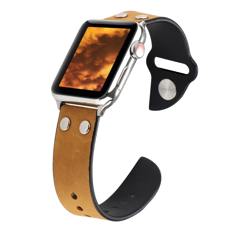 Leather Knife Watch Band For Apple Watch Ultra 49mm&Watch Ultra 2 49mm / Series 9&8&7 45mm / SE 3&SE 2&6&SE&5&4 44mm / 3&2&1 42mm(Brown)
