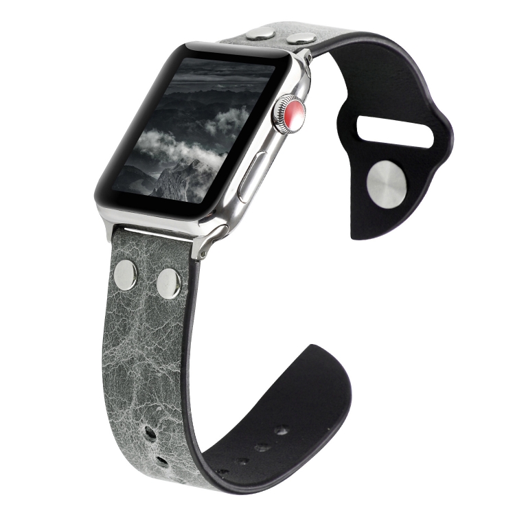 Leather Knife Watch Band For Apple Watch Ultra 49mm&Watch Ultra 2 49mm / Series 9&8&7 45mm / SE 3&SE 2&6&SE&5&4 44mm / 3&2&1 42mm(Grey)