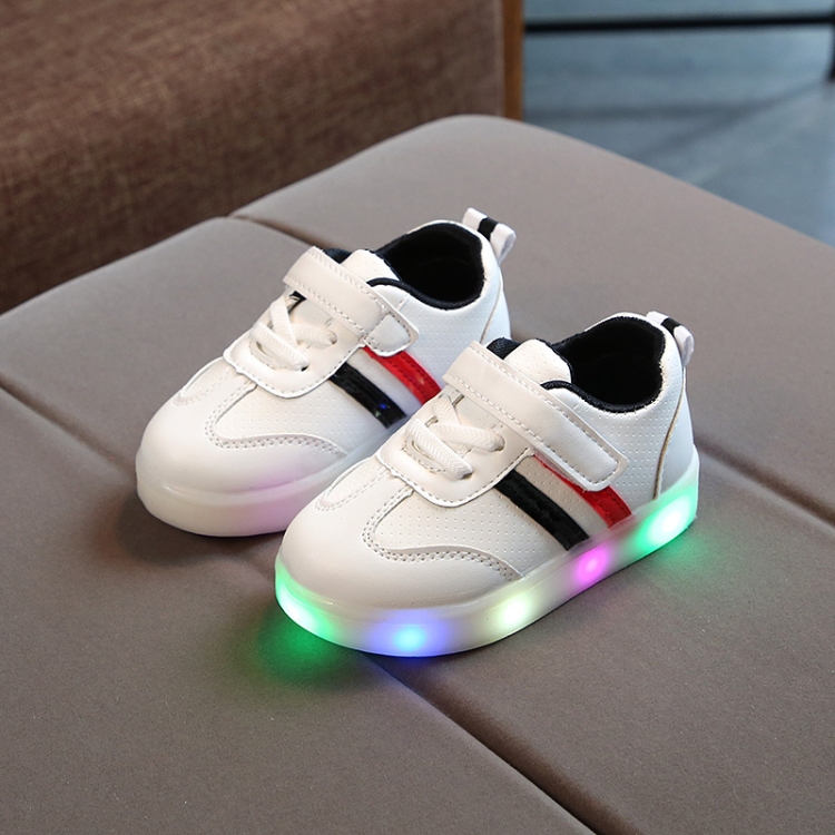 LED Light Up Casual Shoes Children Flat Board Shoes, Size: 26(Black)