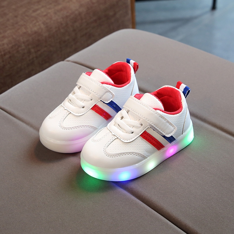 LED Light Up Casual Shoes Children Flat Board Shoes, Size: 26(Red)