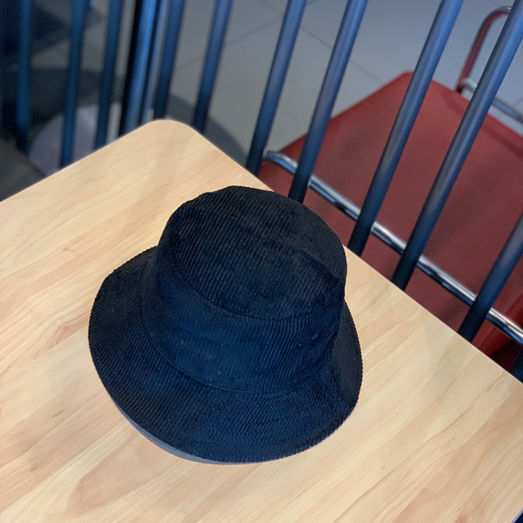 Leisure Corduroy Fisherman Hat Fall and Winter Foldable Art Sunhat, Size: M (56-58cm)(Black)