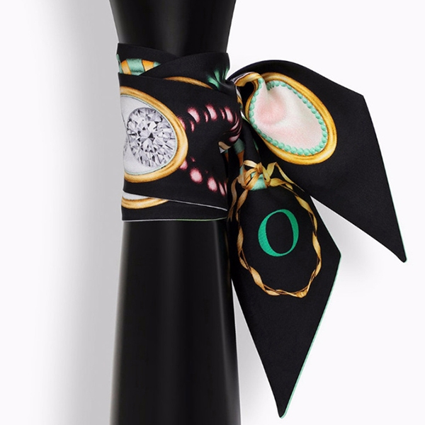 Letter Tarot Small Scarf for Women, Width: 6.2cm, Letter:O