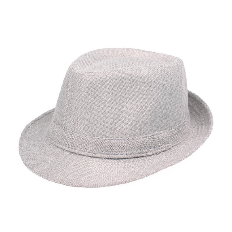 Light Grey Fashion Seaside Sun Visor Hat Folding Net Surface Jazz Hat, Size:58cm