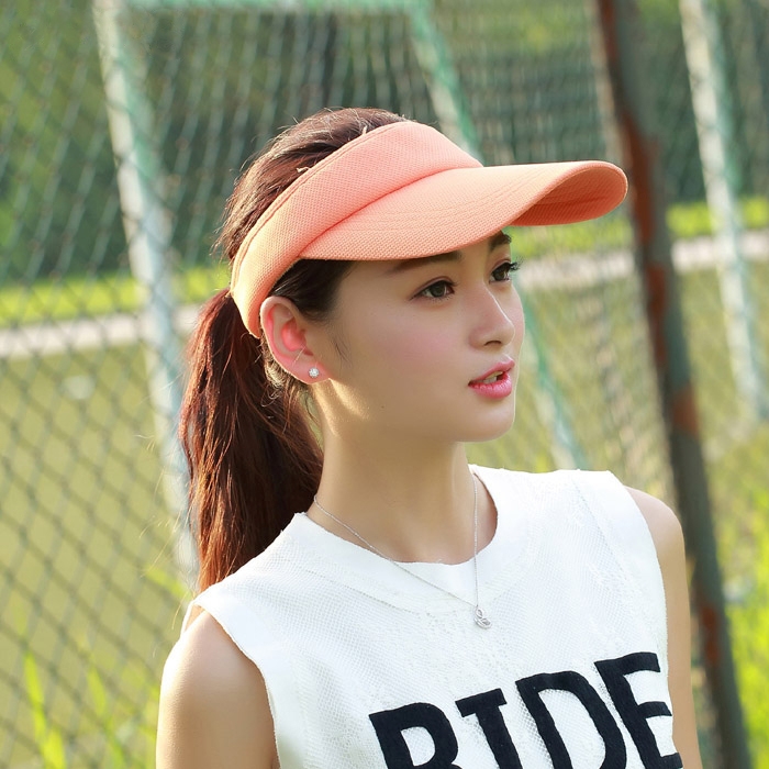 Lightweight and Comfortable Visor Cap for Women in Outdoor Golf Tennis Running Jogging Adjustable Strap (Orange)
