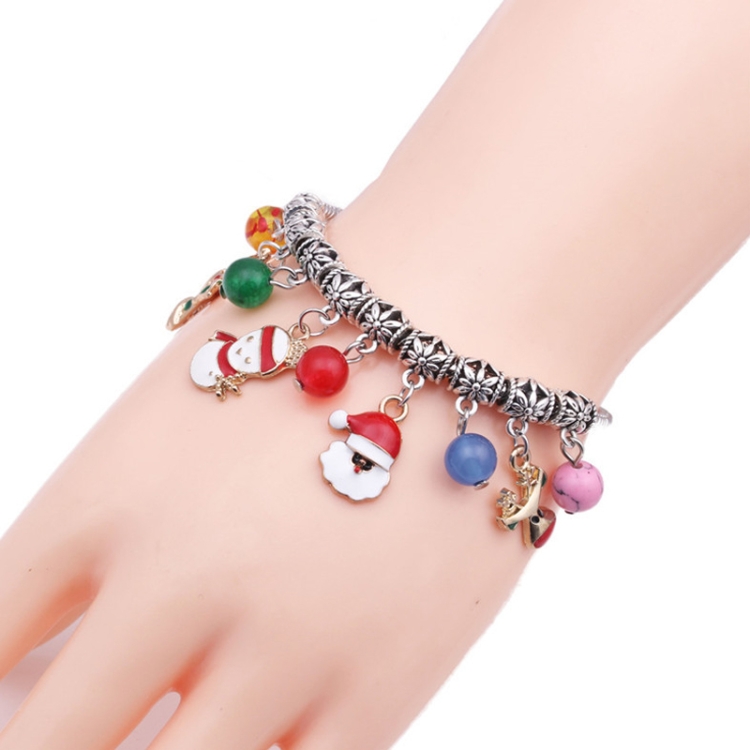 Lobster Buckle Santa Bracelet Christmas Tree Snowman DIY Agate Bracelet