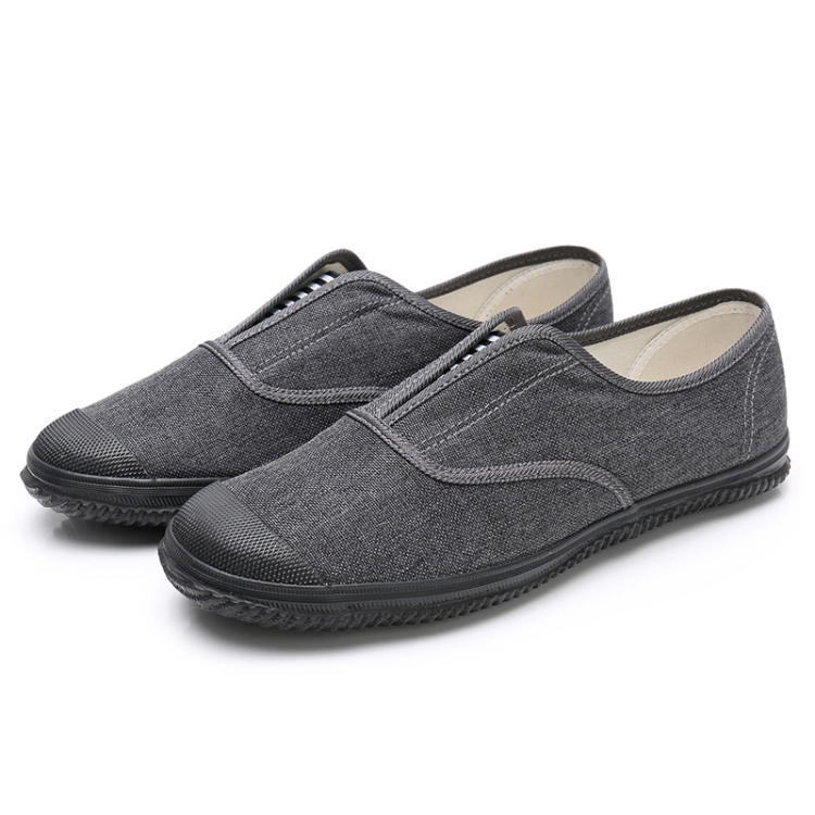 LuTai Men Loafers Rubber Sole Shoes Breathable Wear-Resistant Casual Shoes, Size: 38(2001 Gray)
