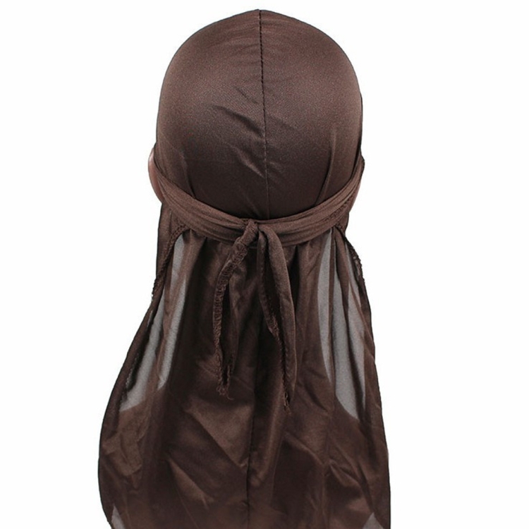 Male Street Basketball Headscarf Hip Hop Elastic Long-tailed Hat (Coffee)