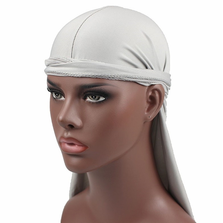 Male Street Basketball Headscarf Hip Hop Elastic Long-tailed Hat(Grey)