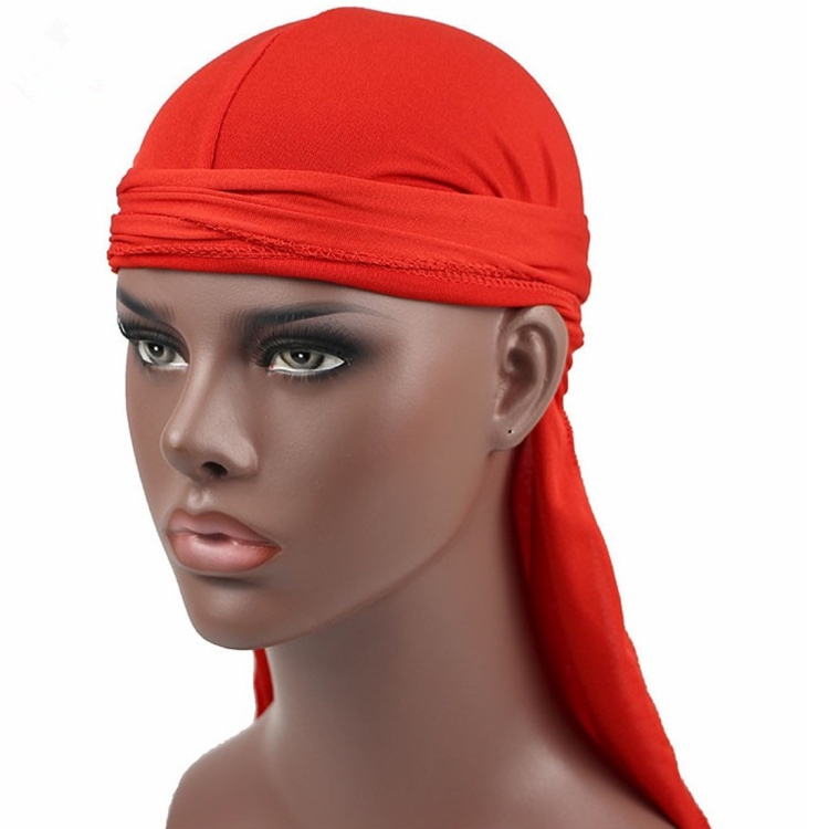 Male Street Basketball Headscarf Hip Hop Elastic Long-tailed Hat(Red)