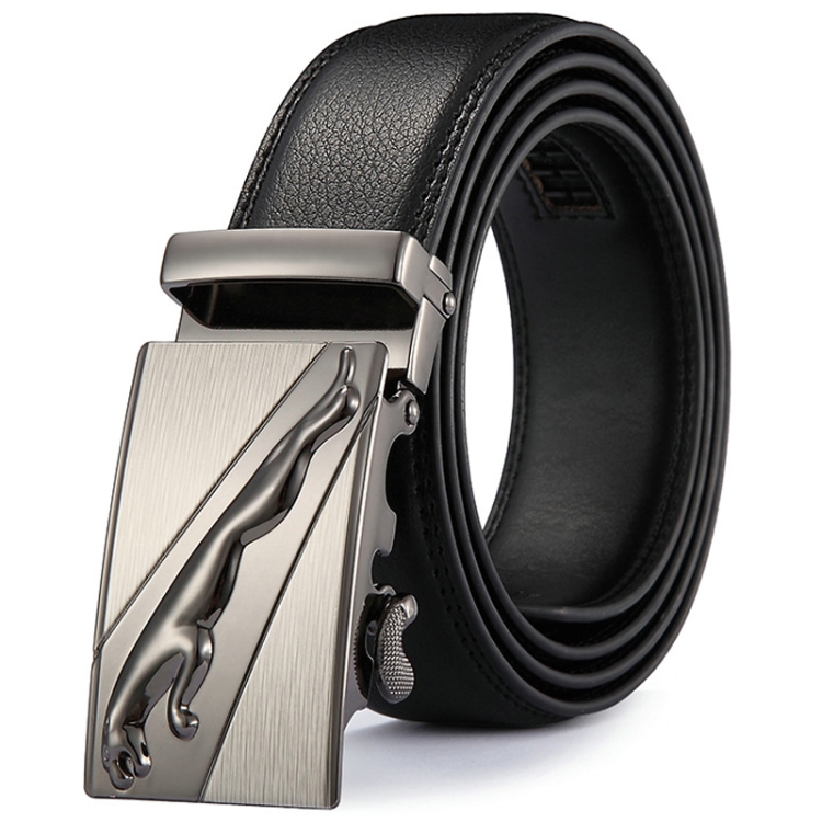 Men Automatic Buckle Belt Leather Waistband Business Style Trouser Belt Model 7