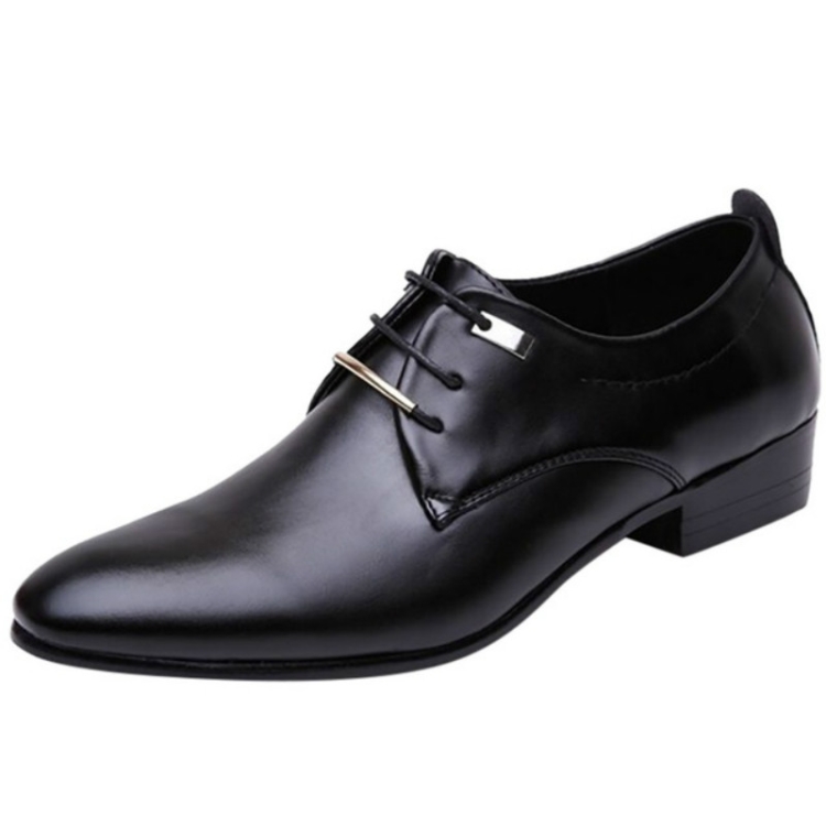 Men Business Dress Shoes Pointed Toe Men Shoes, Size:40(Black)