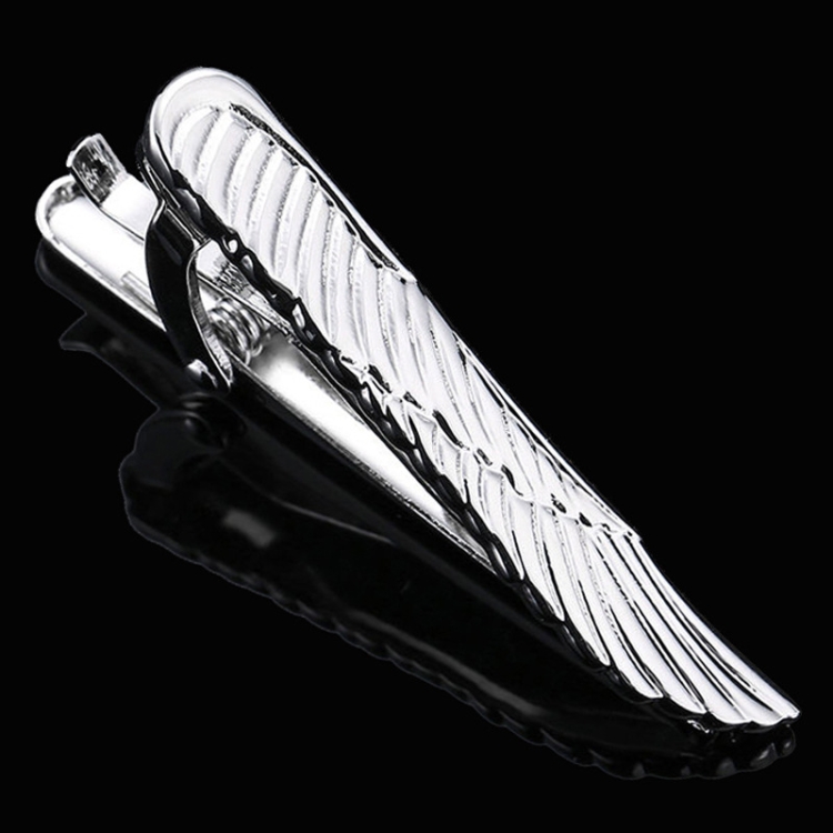 Men Business Formal Wedding Tie Clips, Color: Silver Wings