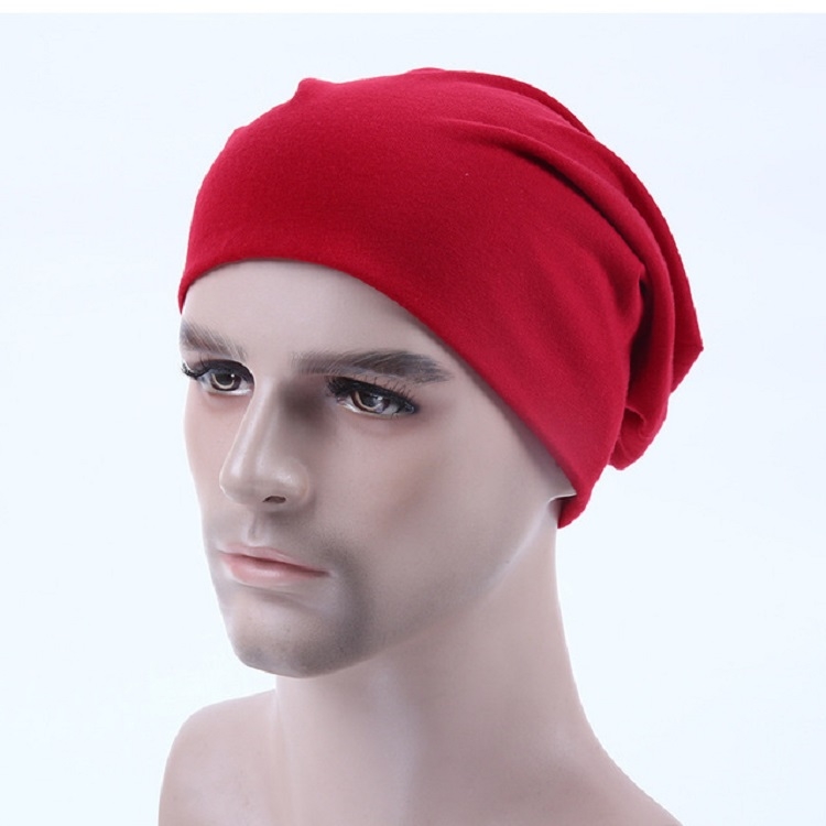 Men Candy Colors Knit Sleeve Cap Hip-hop Cap, Hat Size:One Size(Red Wine)