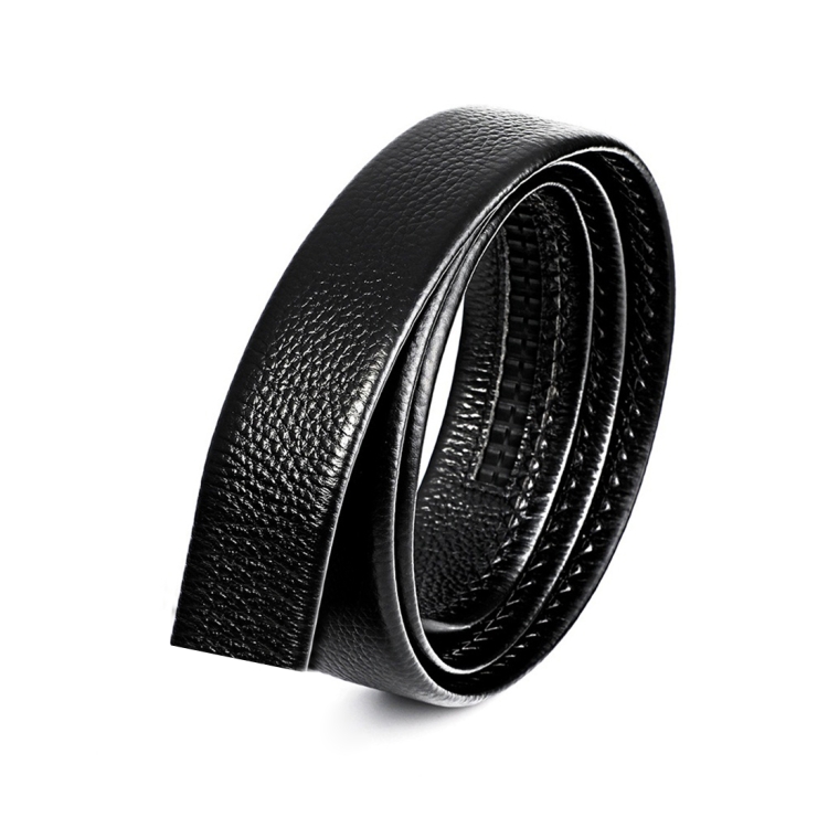 Men Casual Cow Leather Belt Waistband, Length: 110cm(Black)