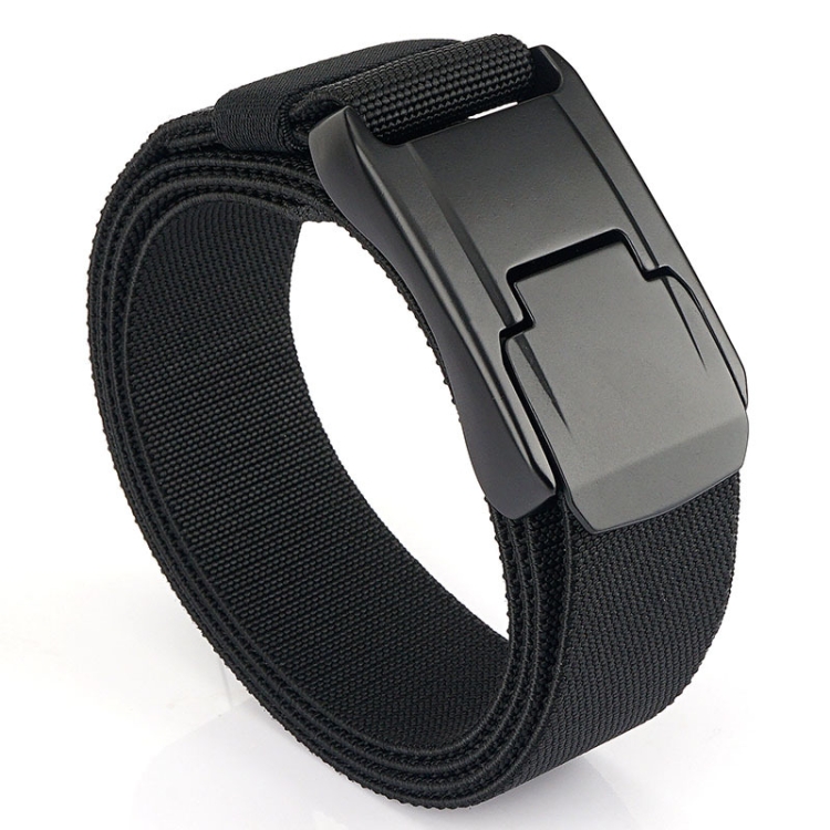 Men Casual Fashion Stretch Woven Quick Buckle Belt, Length: 125cm(black)