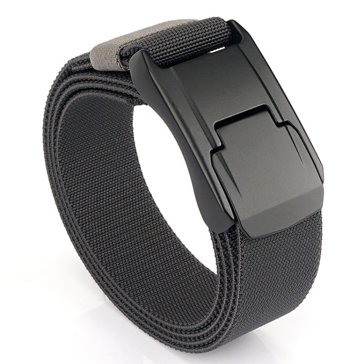 Men Casual Fashion Stretch Woven Quick Buckle Belt, Length: 125cm(Dark gray)